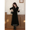 现货 鹿向南「缦缦未央」新中式改良国风连衣裙秋黑色针织长裙 商品缩略图2