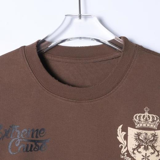 F7273SDSA男士秋冬新款痞帅男装美式破洞拼色圆领长袖T恤百搭时尚上衣 商品图2