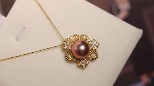 紫色淡水珍珠吊坠 ji光，基本无暇 面正圆 11-12mm  925银配件 商品图4