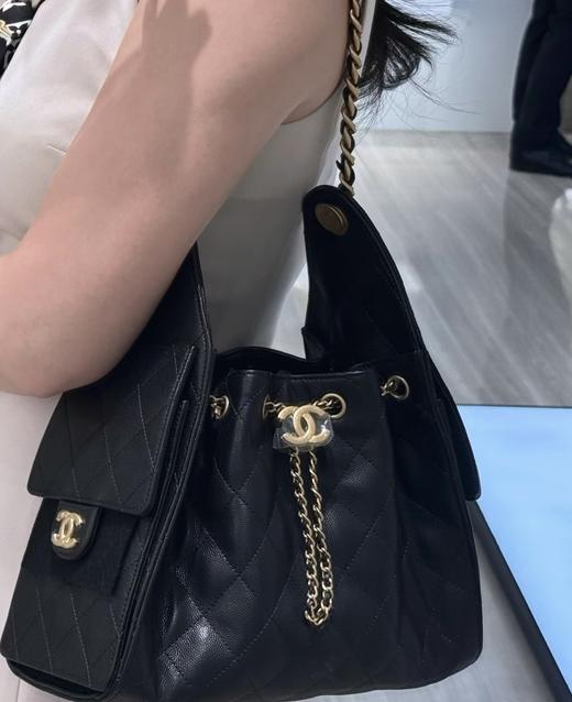 bay黑金手提腋下鱼子酱纯牛皮小香包 商品图1