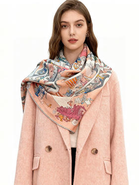 秋冬特惠💰450 爱马仕围巾 “马术学院”双面同色丝绒披肩～手工卷边丝绒方巾