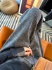 F010405冬季星河亮片加绒加厚保暖宽松直筒垂顺羊毛阔腿裤 商品缩略图9
