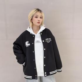 NC复古百搭棒球领夹棉外套51017（黑） 冬季 954010180321