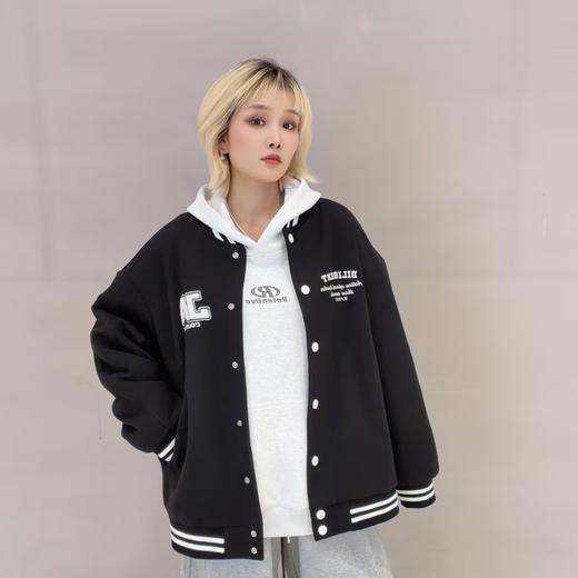 NC复古百搭棒球领夹棉外套51017（黑） 冬季 954010180321 商品图0