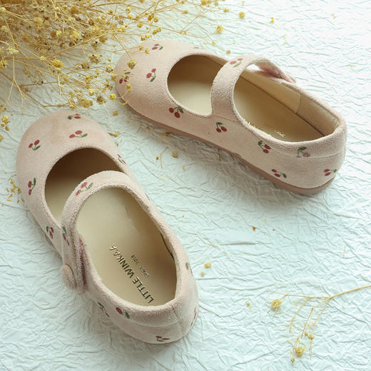 西班牙Little winkaa小温卡新款可爱樱桃舞蹈鞋女宝室内鞋粉色公主鞋LW51008 商品图4