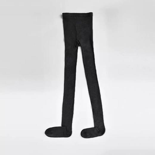 不勒脚立体脚跟羊毛真丝烟灰色连裤袜 商品图0