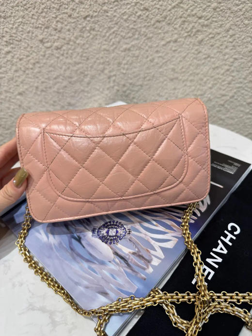 Chanel 2.55 woc 粉色 油蜡牛皮 链条包 商品图1