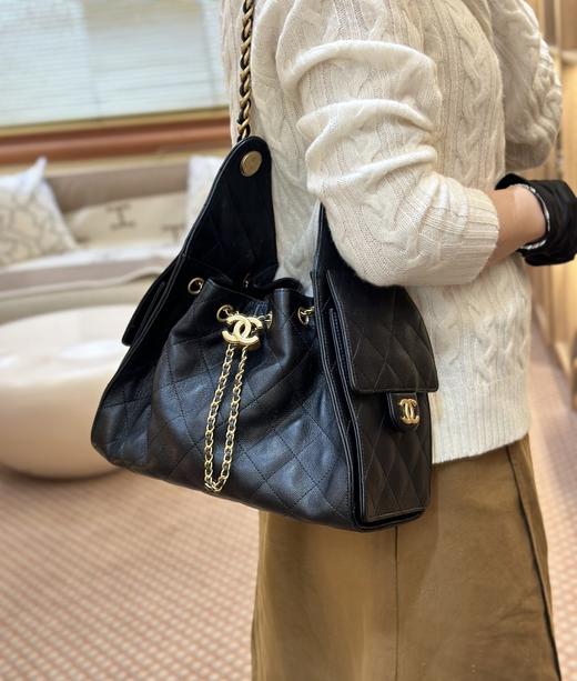 bay黑金手提腋下鱼子酱纯牛皮小香包 商品图2