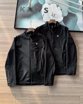 F010428防风防泼水加绒底衬复合立领软壳夹克外套