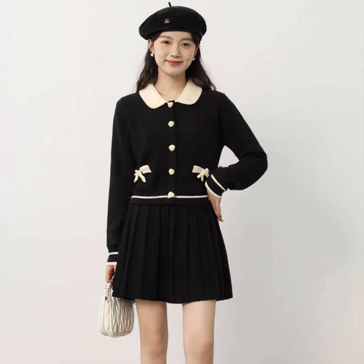 奢姿大码女装2025冬季时尚撞色娃娃领两件套胖妹妹气质减龄套装9854969970 商品图2