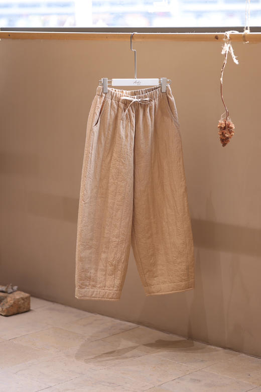 黄阿福 两色亚麻薄棉裤 商品图3