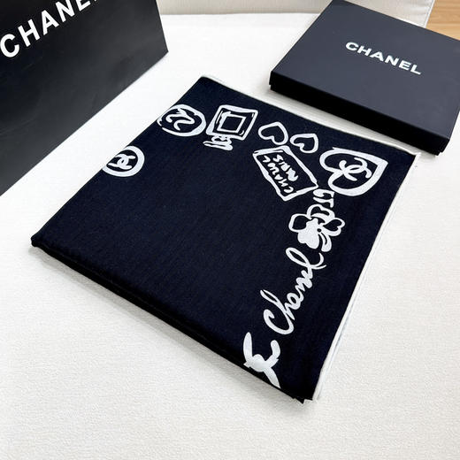 秋冬特惠💰430 香奈儿新款围巾【丝毛双面同色印花】 商品图5