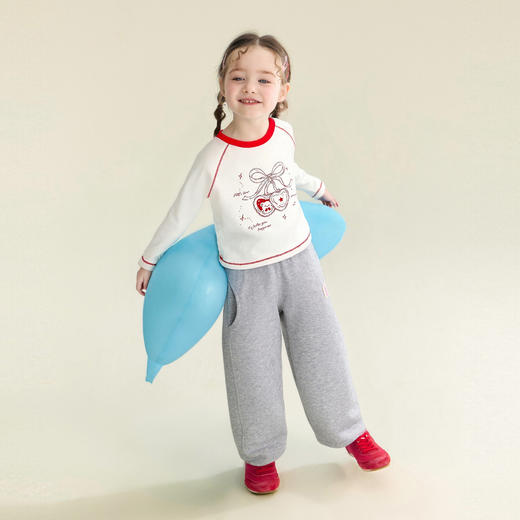 笛莎Deesha 童装女童裤子2026春新款可露丽风甜美灯笼运动休闲弯刀长裤 商品图2