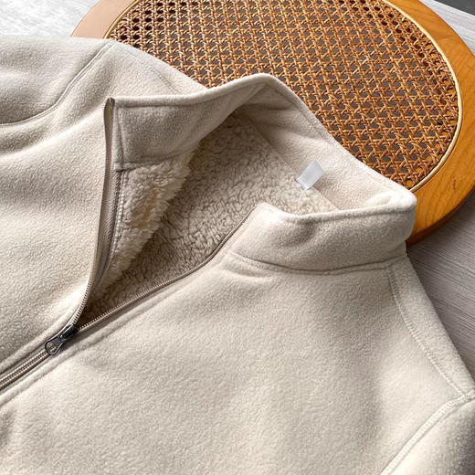 笙观相沐摇粒绒男女同款外套冬季新款时尚潮流简约保暖舒适拉链 商品图1