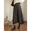 鹿向南「画廊女孩」不规则格纹流苏半身裙女冬小众设计感收腰长裙 商品缩略图0