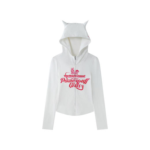 飞天小女警联名BJHG不计后果连帽卫衣女春季新款立领修身针织开衫 商品图4