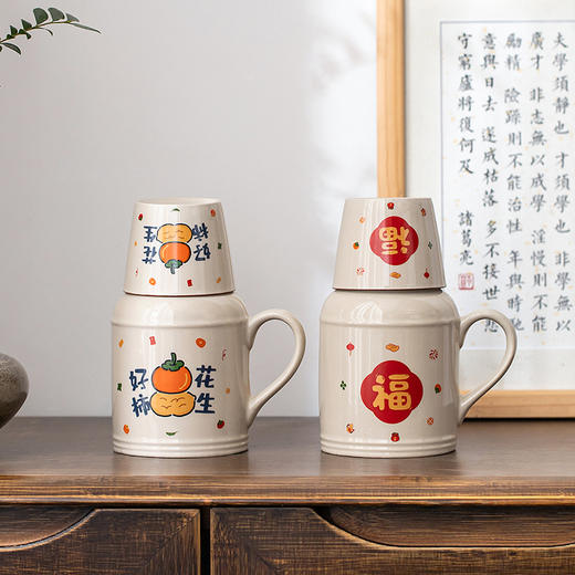 【新年纳福❗️陶瓷焖茶壶套装】所愿皆得，福气上手，添福添喜，好运连连！马年泡茶壶茶杯小暖壶大容量陶瓷水杯伴手礼礼品 商品图3