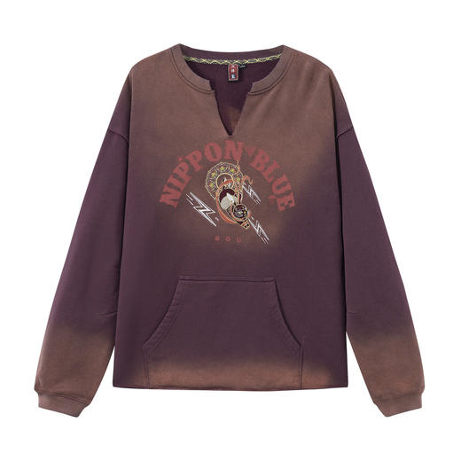 ONIARAI/鬼洗26春季棒系列闪电兔精灵洗旧V领套头卫衣男女N240161 商品图3