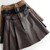 丁摩 绵羊皮真皮半身裙女高腰高级感美式a字百褶皮裙02 商品缩略图0