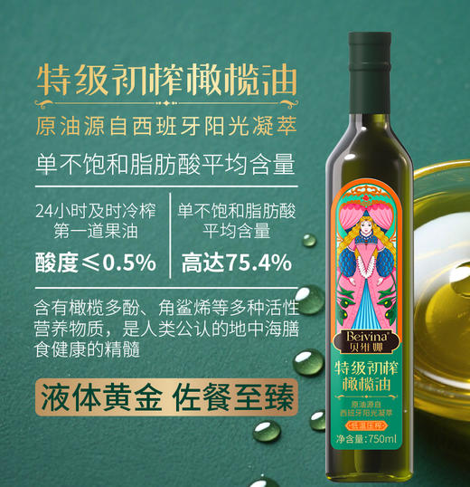 贝维娜-特级初榨橄榄油750ml*2双支礼盒 商品图8