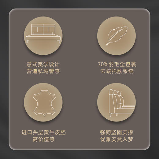 顾家家居整装 意式极简 皮艺床KZ.B1098PQ1维萨 商品图1