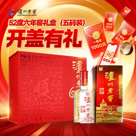 【扫码有好礼】52度泸州老窖六年窖头曲一路顺·六六顺礼盒500ml*2（内含酒具）  泸州老窖官方旗舰店