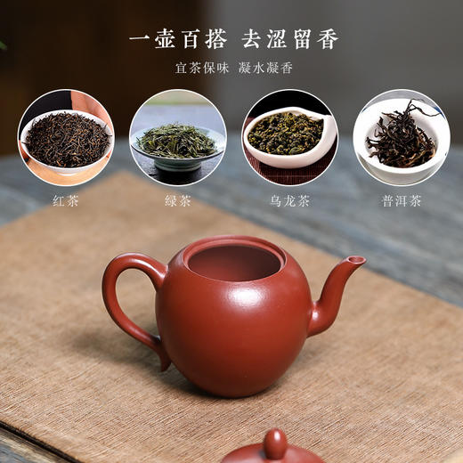 宜兴紫砂壶丨美人肩 原矿朱泥大红袍 190ml 礼盒证书配手提袋 送礼自用收藏美器 一壶百搭 商品图1