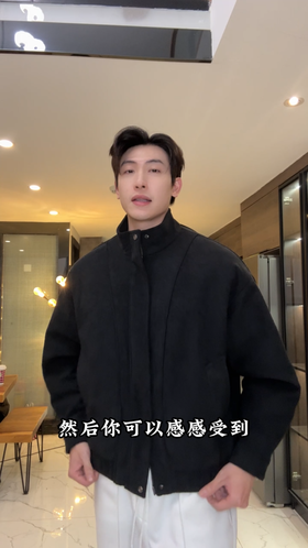 J251060SDSA男士秋冬新款痞帅男装简约肌理感立领羽绒服外套百搭时尚宽松