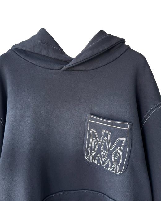 中性款刺绣做旧纯棉毛圈连帽卫衣he 商品图2