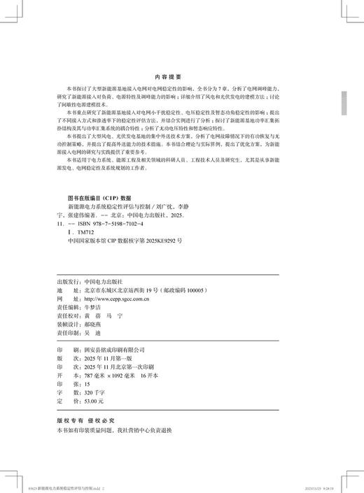 新能源电力系统稳定性评估与控制 商品图3