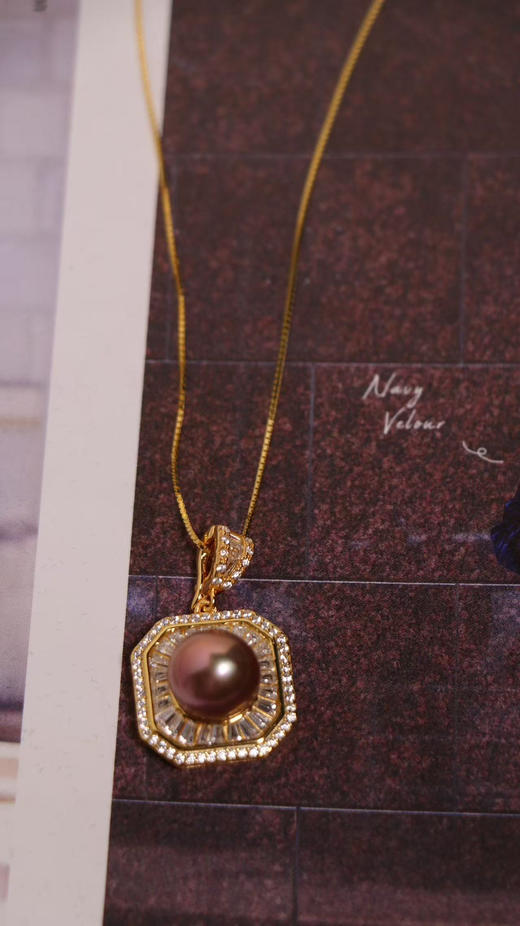 香水瓶吊坠 紫色淡水珠 10-11mm ji光 面圆 925银镶嵌 商品图1