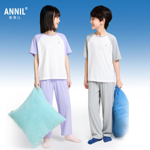 男女童圆领针织套装夏季新款安奈儿童装JM621552 商品图1