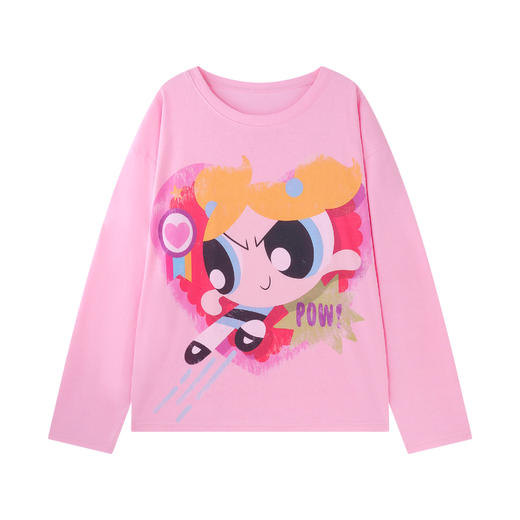 飞天小女警联名BJHG不计后果 长袖T恤罩衫女款夏季可外穿斜肩上衣 商品图4