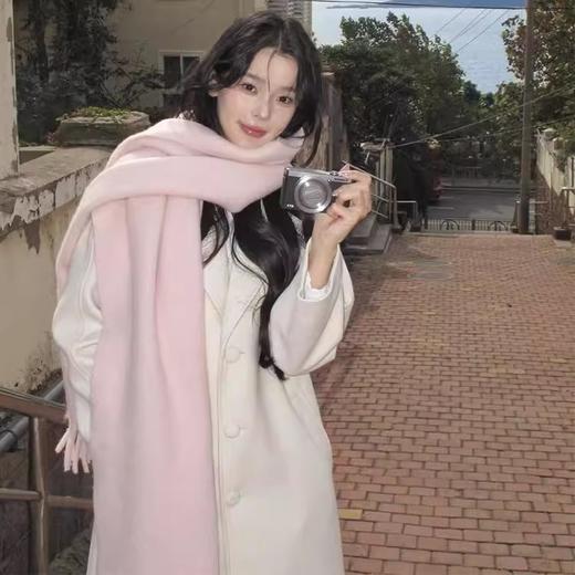 【软糯亲肤❗️加厚保暖百搭围巾】韩系氛围感，保暖又时髦，不挑人！雾霾蓝蓝色系女冬季新年马年新款披肩两用围脖 商品图5