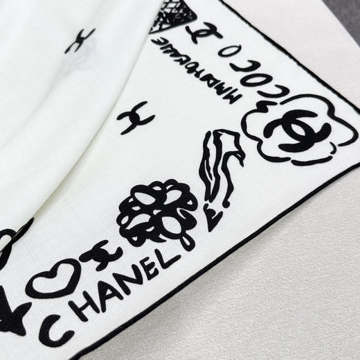 秋冬特惠💰430 香奈儿新款围巾【丝毛双面同色印花】 商品图5