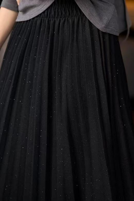 F010406冬季星闪亮片羊毛百褶裙大摆A字半身裙 商品图6