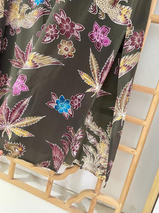 「断码清仓」精品连肩袖侧开叉阔太太100%桑蚕丝连衣裙衫 L码  ZFYY298 商品图3