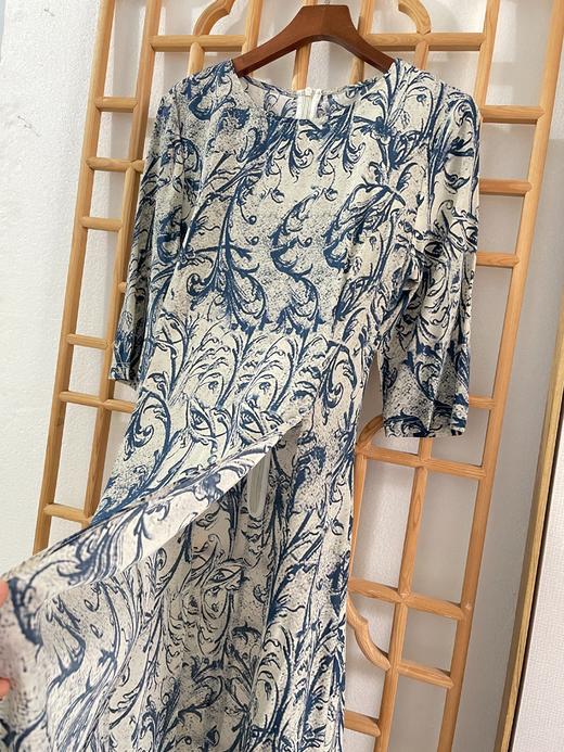 「断码清仓」精品绝美100%桑蚕丝新中式高开叉改良旗袍连衣裙 L码  ZFYY297 商品图2