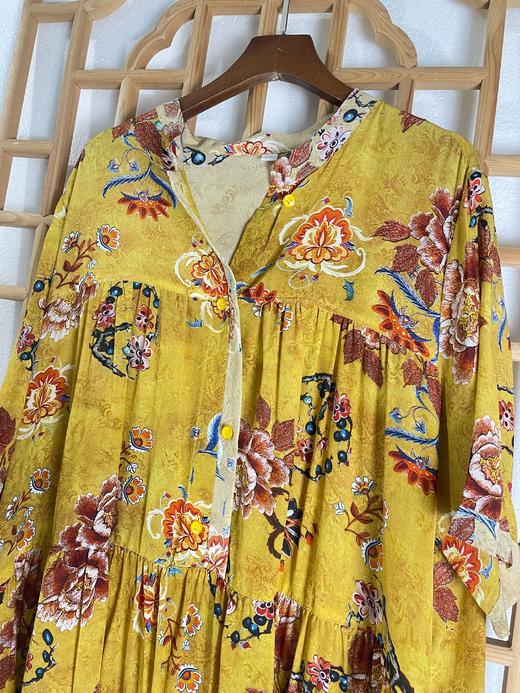 「断码清仓」富太太富贵花开100%桑蚕丝连衣裙 L码  ZFYY288 商品图2