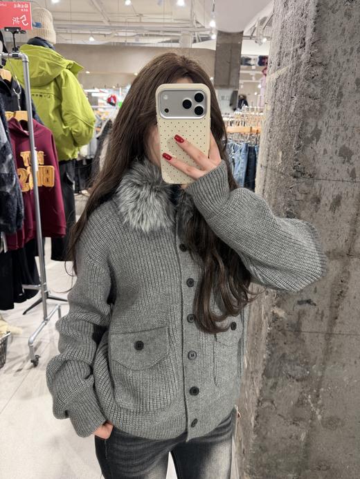 气质百搭毛领开衫毛衣外套-纪念日百货门店同款168693605 商品图0