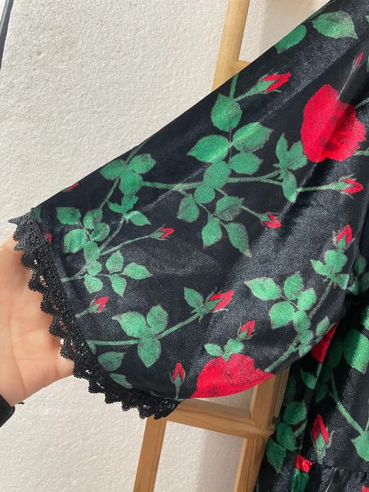 「断码清仓」阔太太进口印花金丝绒连衣裙 2XL码  ZFYY289 商品图2