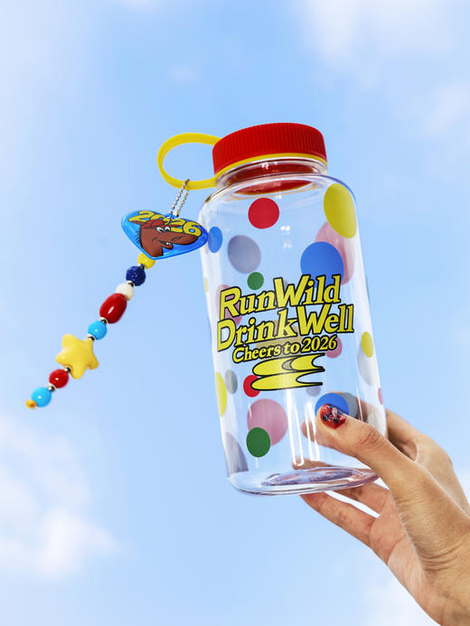 CryingCenter 2026新年马年趣味撞色彩色波点大容量运动水杯 商品图2