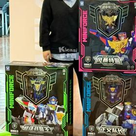 迷你特工队之超级战警力量超级战警王5五合体变形机器人玩具男孩