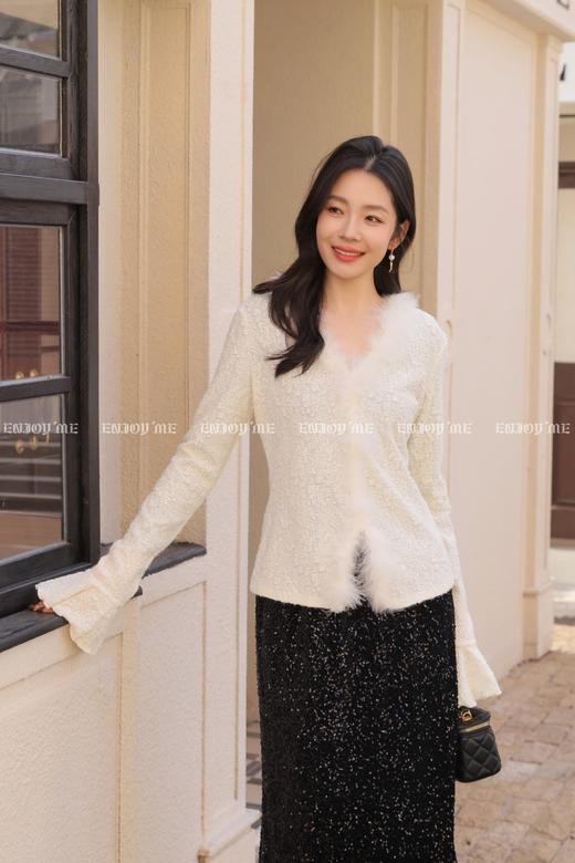 【门店同款】ENJOY冬季“相聚时刻”门襟毛毛精致上衣 168897405 商品图1