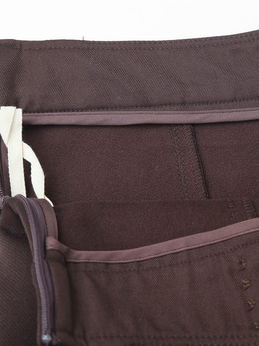 深棕纯色高腰 A 字半身裙 腰部双排扣装饰过膝大裙摆遮胯显瘦秋冬通勤气质优雅中长裙 商品图3