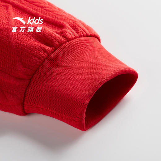 新年款安踏儿童女大童针织连帽套头衫2026年新款舒适女孩潮流卫衣362618712 商品图3