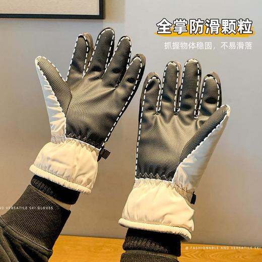 滑雪手套男款冬天骑行防寒防冻加绒加厚保暖摩托车触屏防滑棉手套 商品图2
