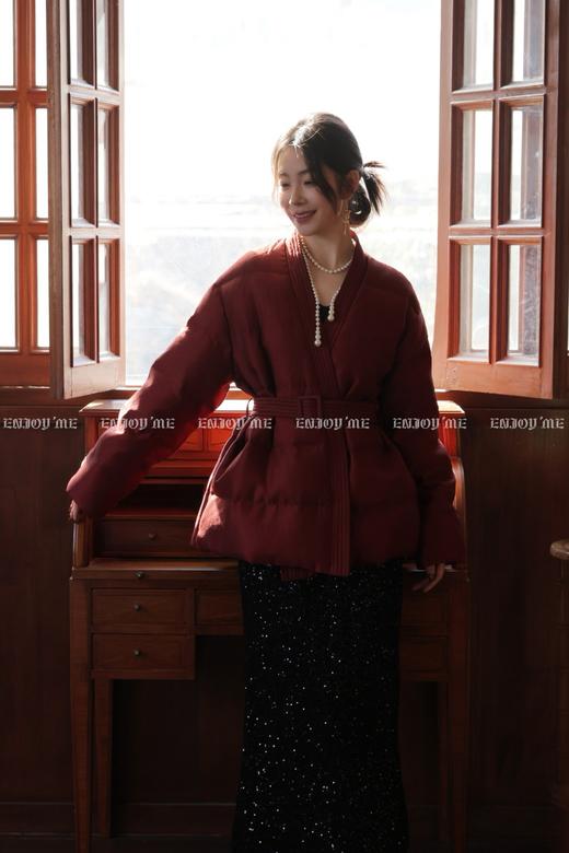 【门店同款】ENJOY冬季“烟火漫春”V领收腰羽绒服 168996024 商品图8