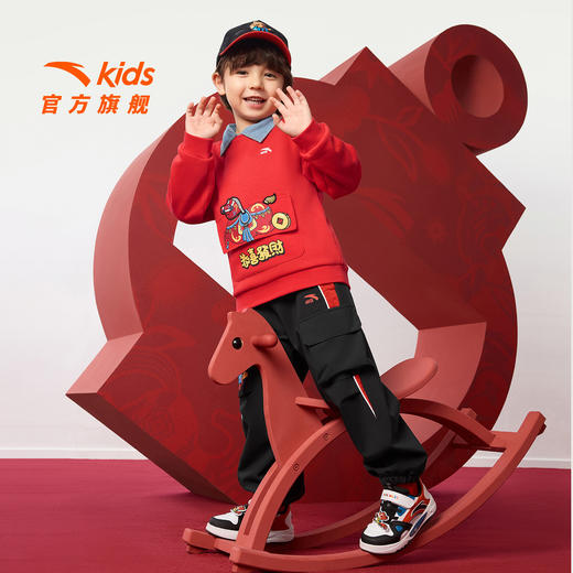 新年款安踏儿童男小童运动长裤2026年春新款舒适亲肤儿童休闲裤潮352619505 商品图2