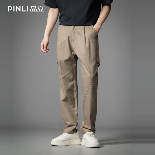 PINLI品立2026春季新款男士纯色百搭黑色直筒休闲长裤B262117025 商品图2